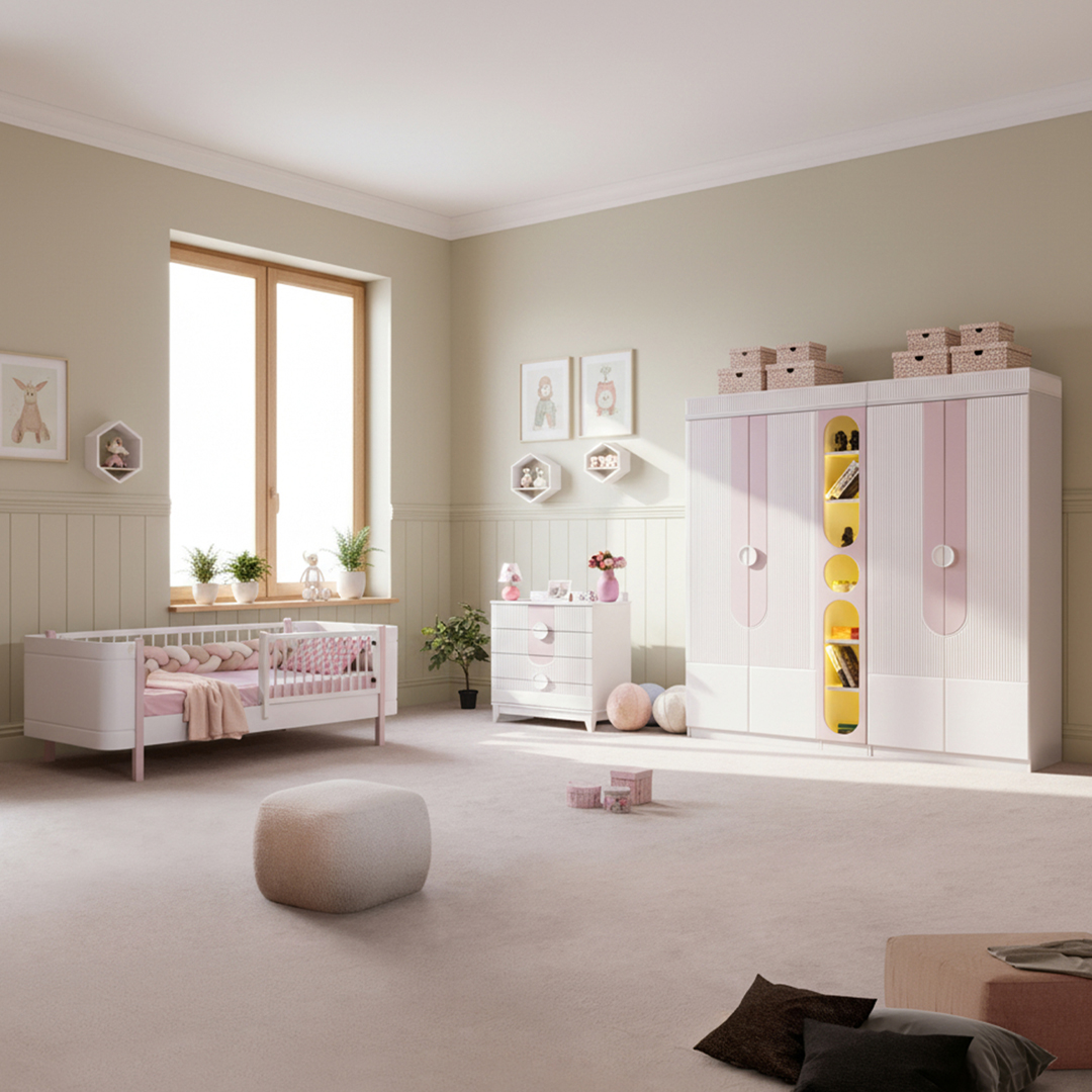 Venedik Pembe Mega Sofya Karyola Çocuk Odası