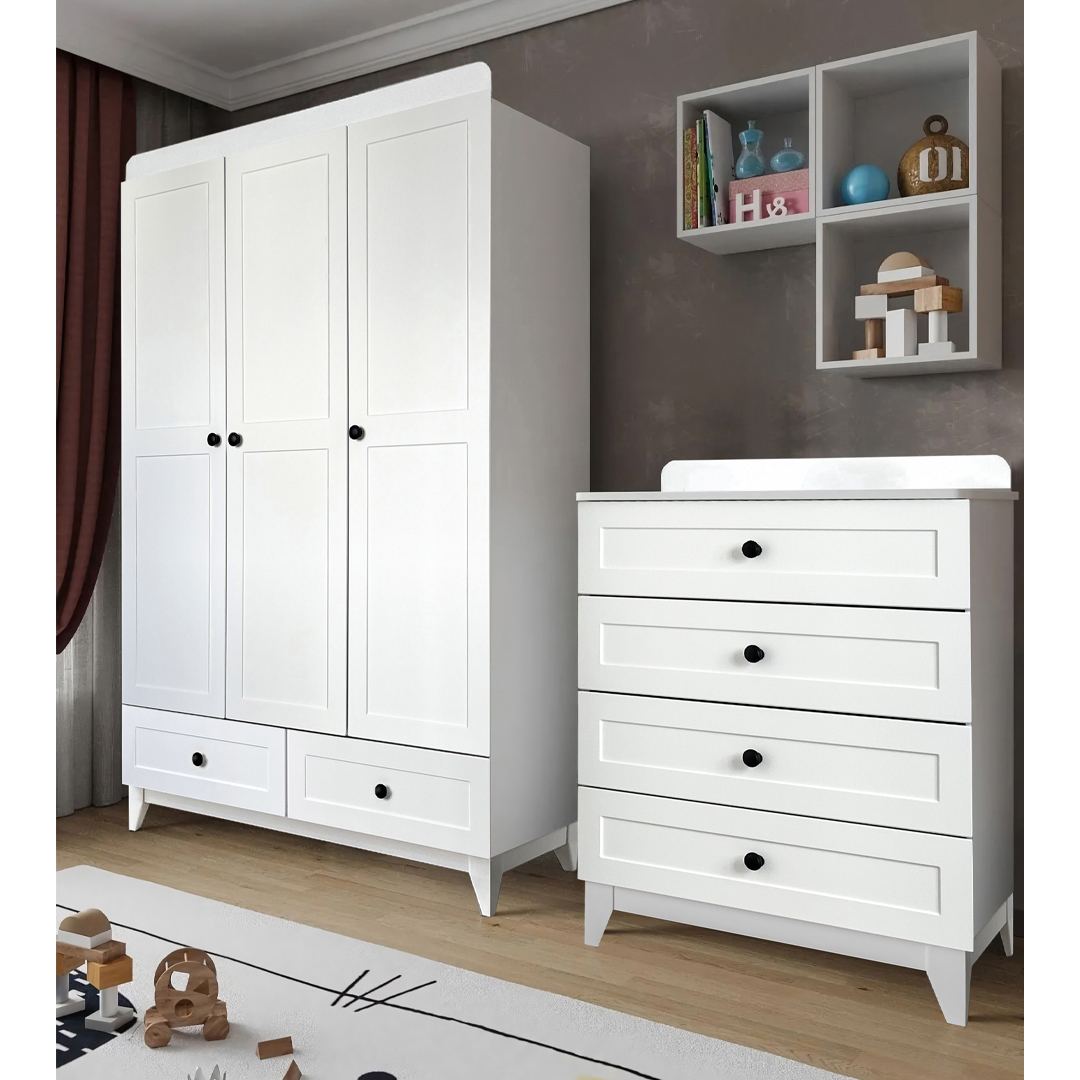 Viyana 3 Kapılı Dolap ve Şifonyer