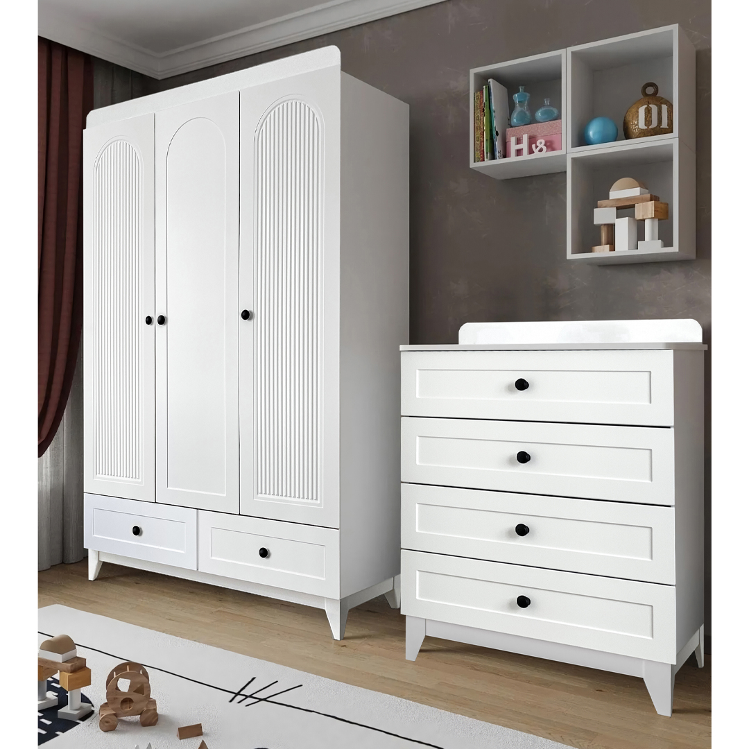 Lizbon 3 Kapılı Dolap ve Şifonyer