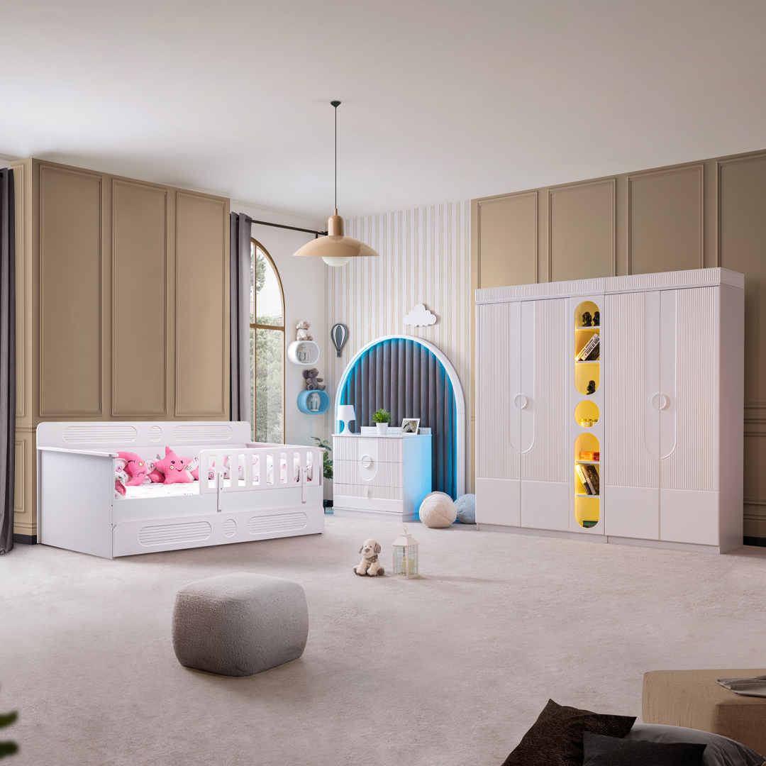 Venedik Beyaz Mega Nest Karyola Çocuk Odası