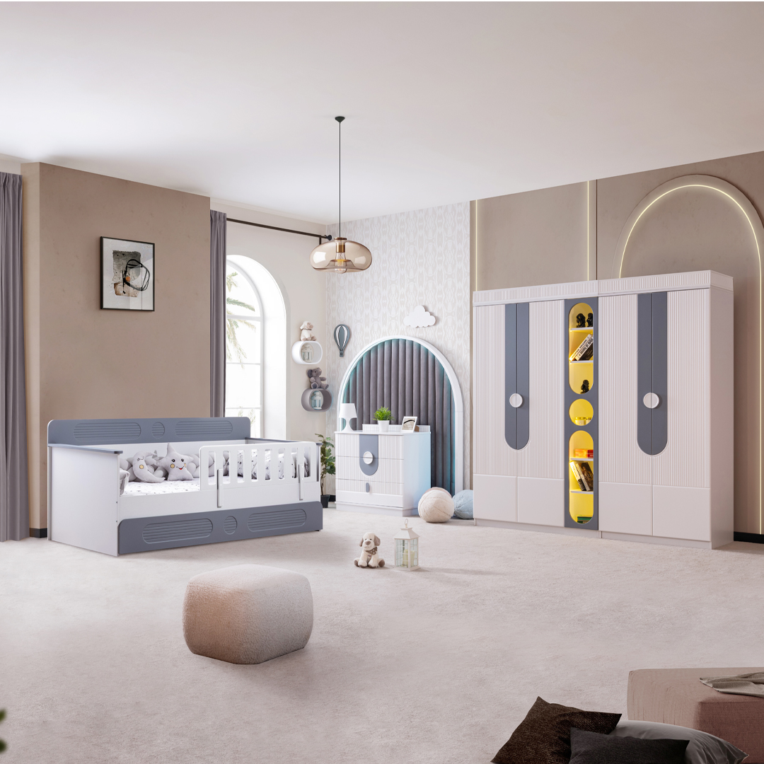 Venedik Gri Mega Nest Karyola Çocuk Odası